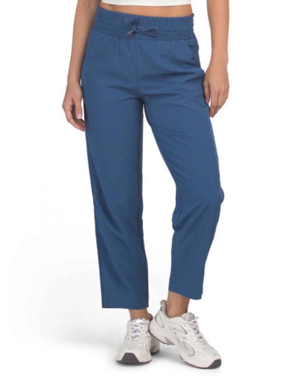 SPANX On the Move Blue Straight Leg Ankle Pants Drawstring Size 1X Tall / 1T